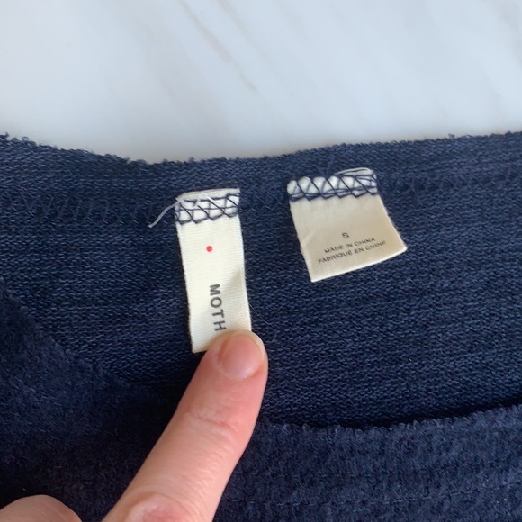 Anthropologie -Moth cozy navy dress mid calf Sz S. Cute slit detail in the back - Picture 3 of 8